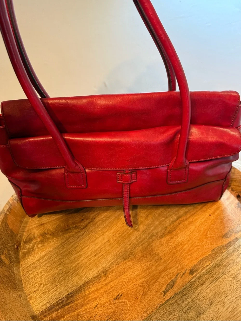 Liz Claiborne Red Y2K Oversized Satchel Shoulder Bag Purse